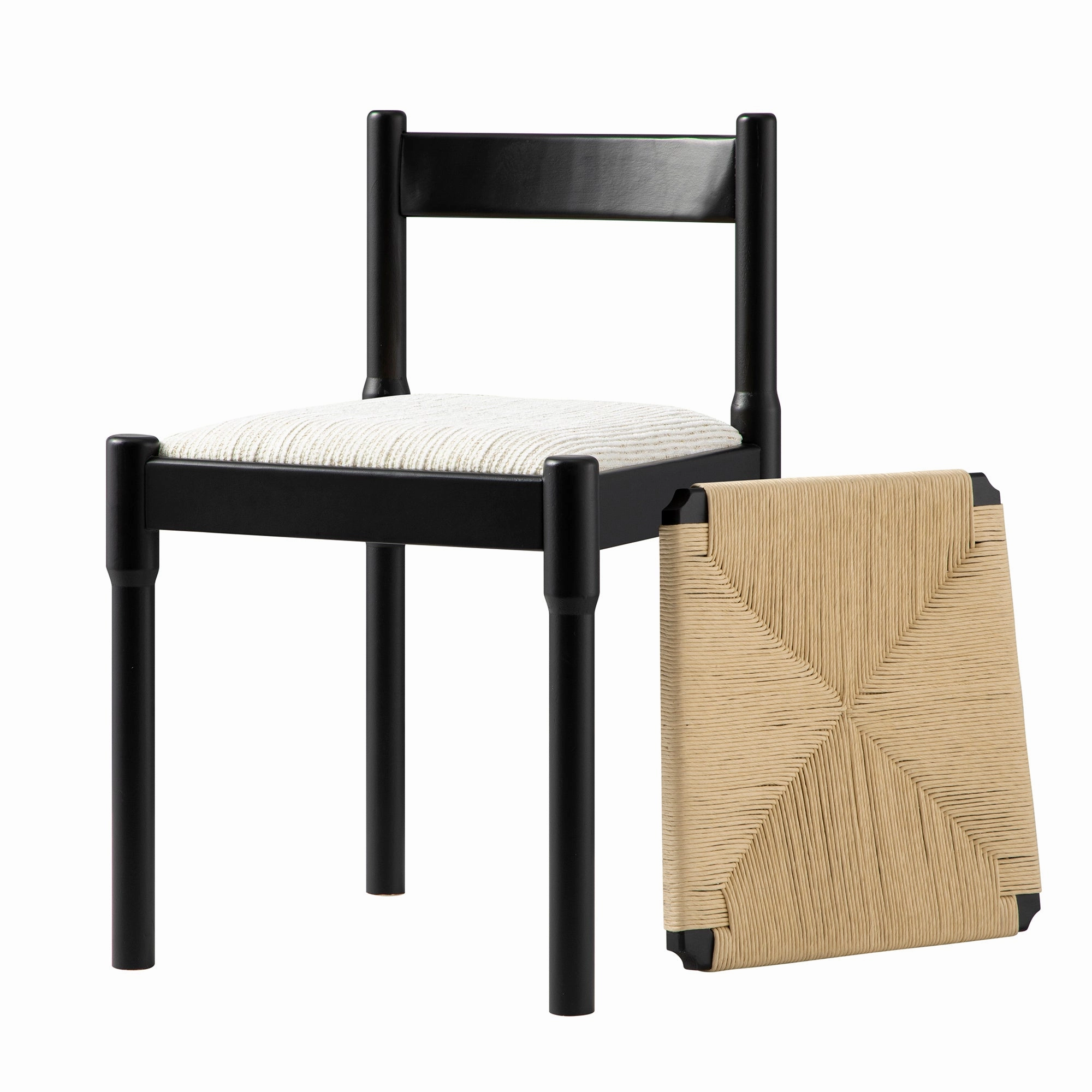 Minley 2-in-1 Dining Chair, Black Matte