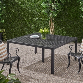 Modern Aluminum Dining Table with Woven Accents - NH348803 outdoor lounge chair, patio sofa