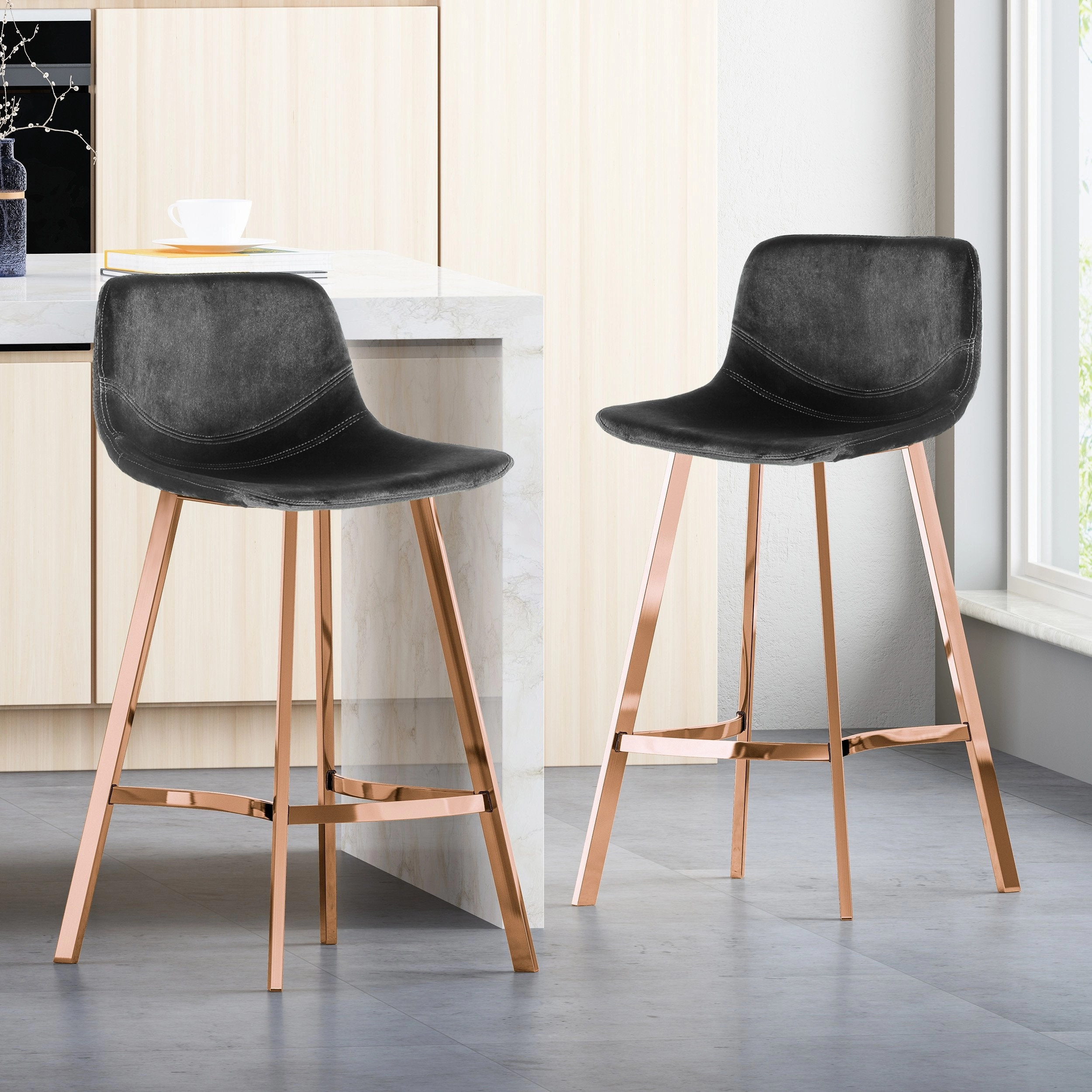 Modern Glam Velvet Bar Stool (Set of 2) - NH971113 kitchen accessories, table linens