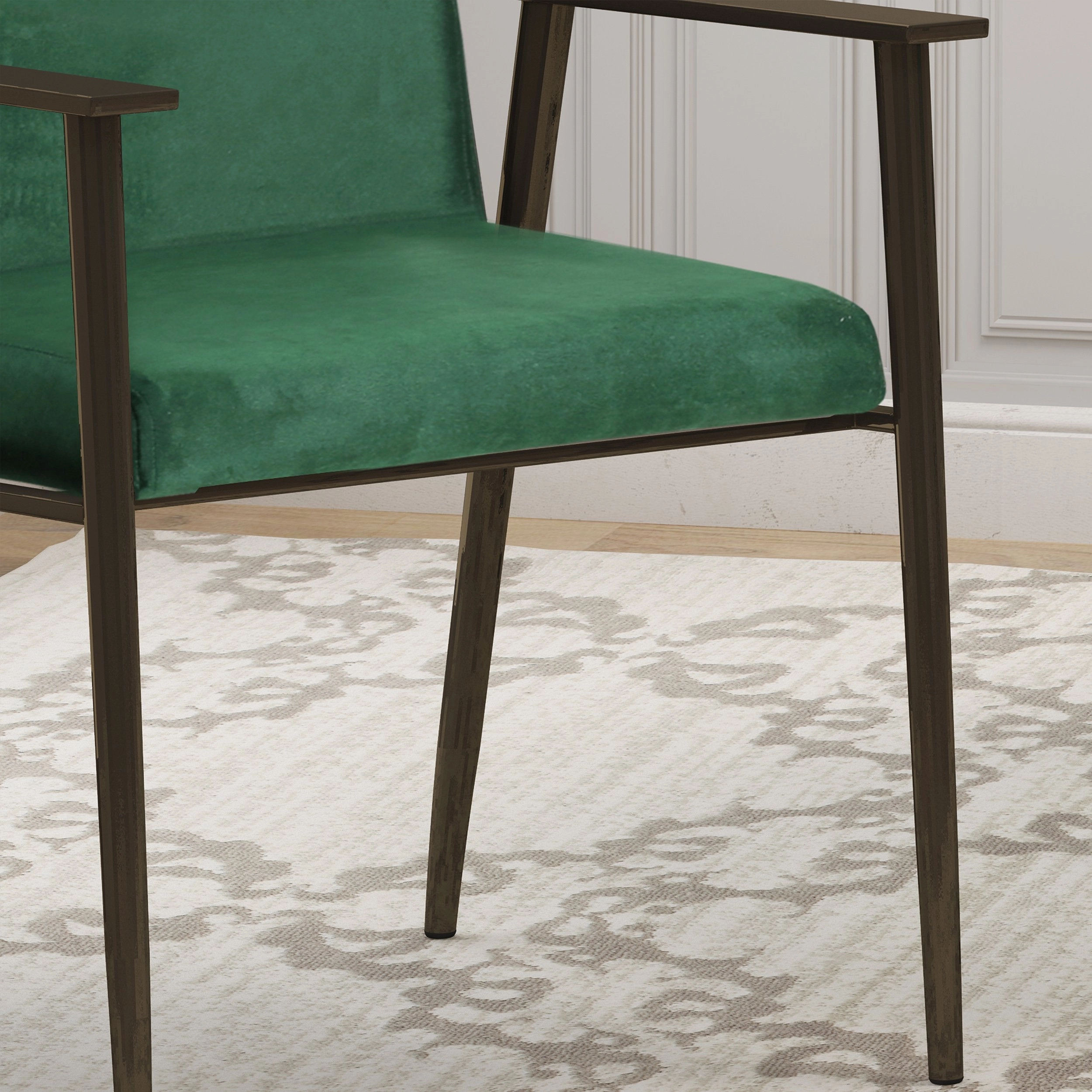 Modern Glam Velvet Dining Arm Chair - NH932803
