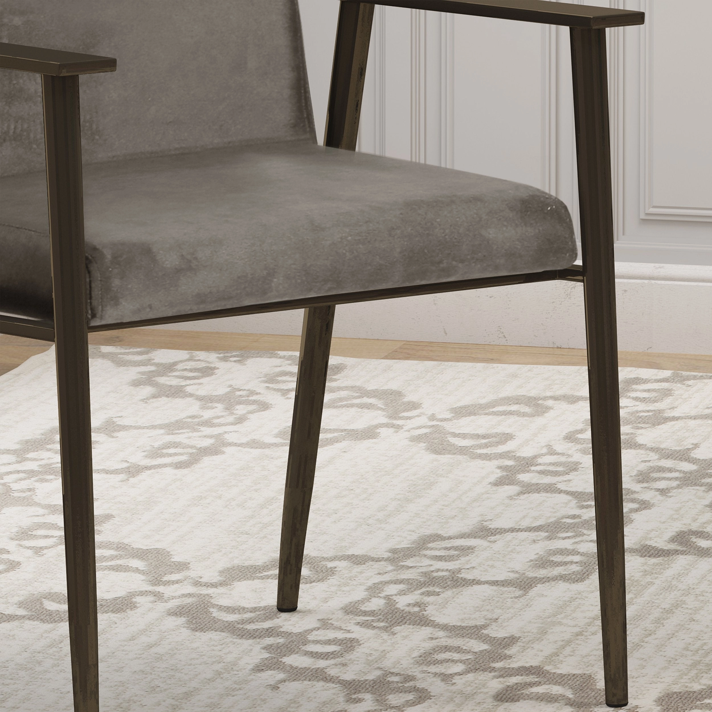 Modern Glam Velvet Dining Arm Chair - NH932803