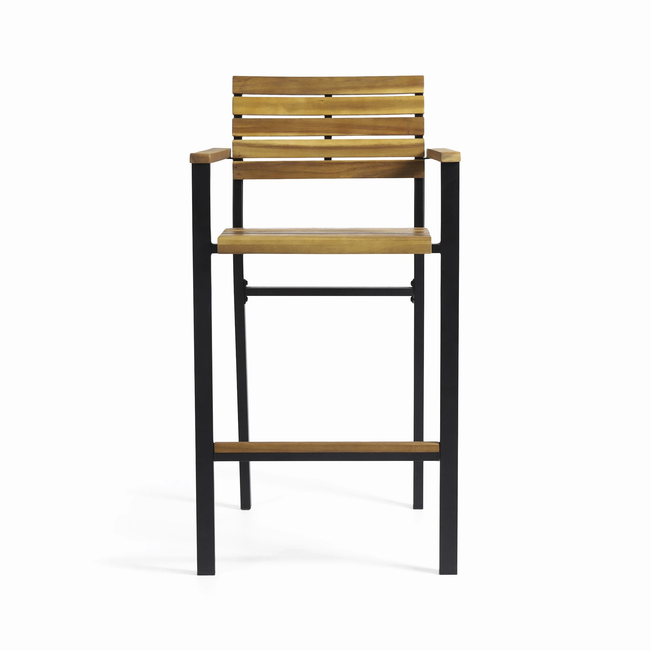 Modern Industrial Acacia Wood Barstool (Set of 2) - NH727213