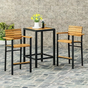 Modern Industrial Acacia Wood Barstool (Set of 2) - NH727213 outdoor lounge chair, patio sofa