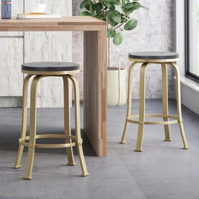 Modern Industrial Swiveling Counter Stool (Set of 2) - NH220113 kitchen accessories, table linens