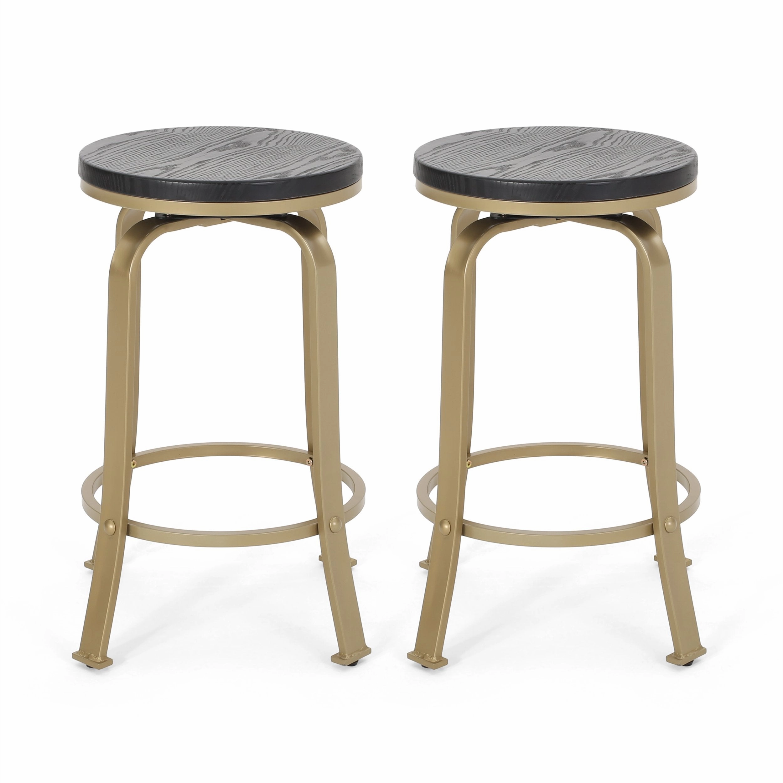 Modern Industrial Swiveling Counter Stool (Set of 2) - NH220113