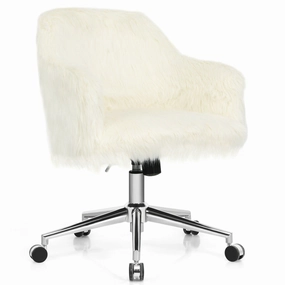 Modern Office Desk Chair, Fluffy Faux Fur Vanity Chair outdoor dining set, patio table