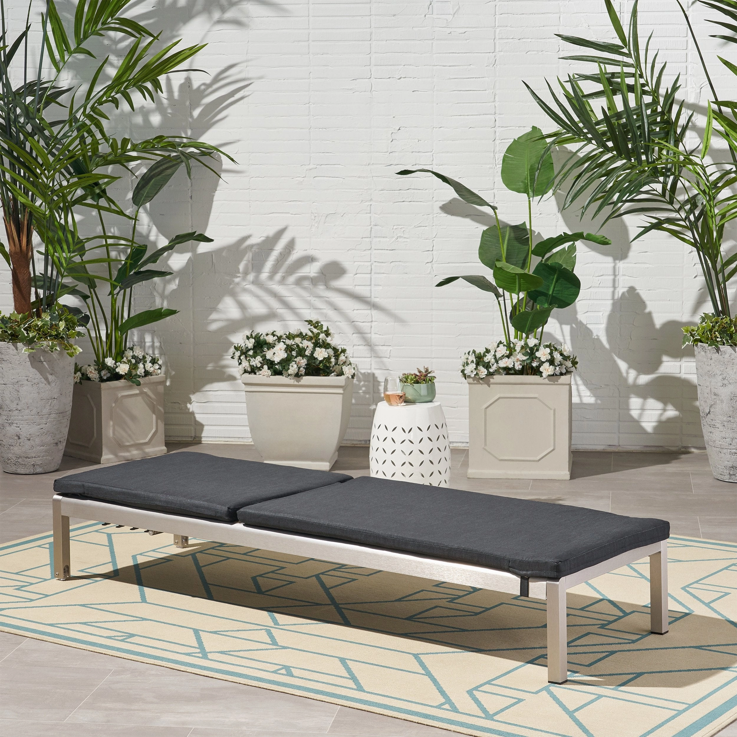 Modern Outdoor Adjustable Chaise Lounge with Cushion - NH032013