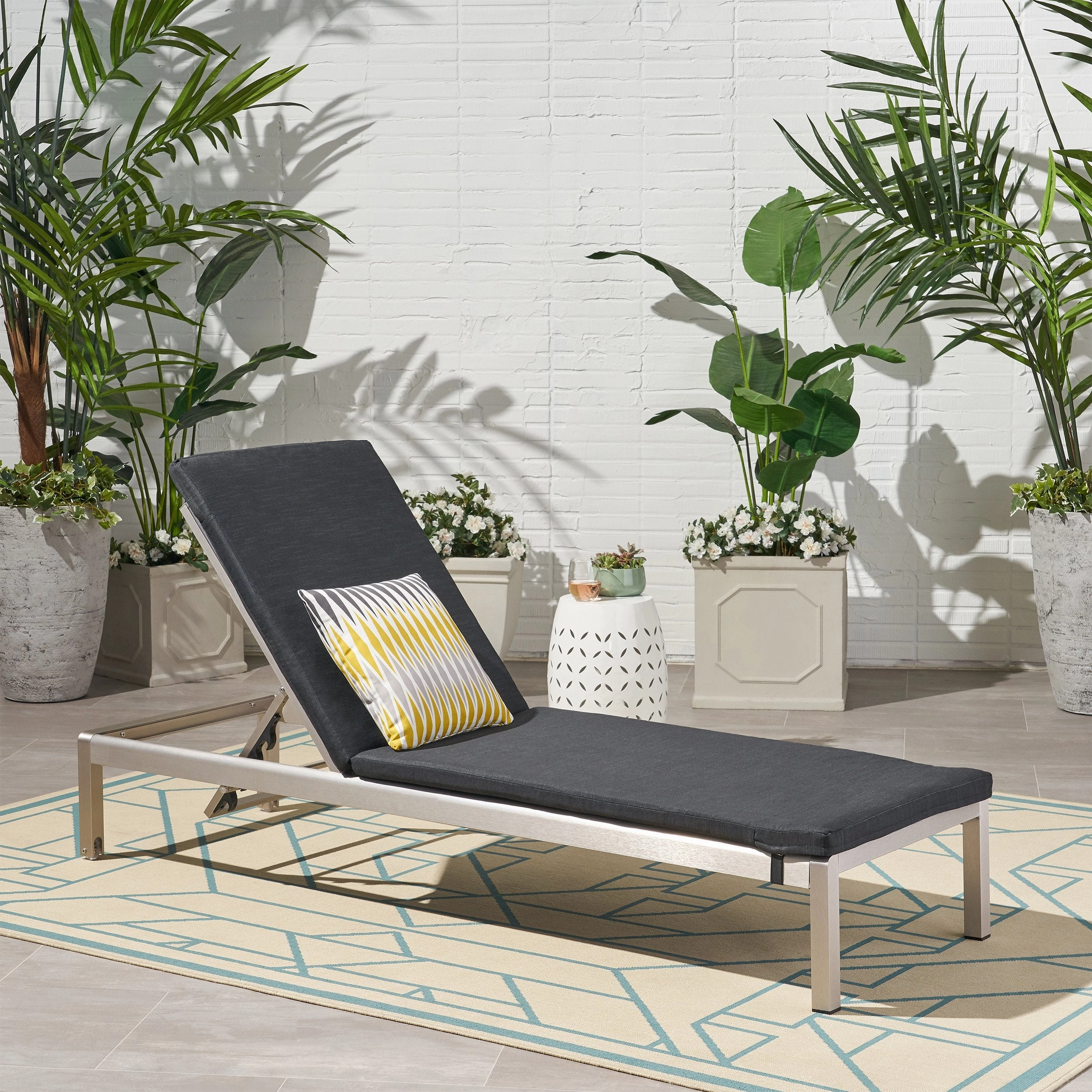 Modern Outdoor Adjustable Chaise Lounge with Cushion - NH032013 outdoor furniture, garden bench