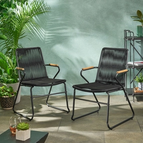 Modern Outdoor Rope Weave Club Chair (Set of 2) - NH812113 outdoor furniture, garden bench