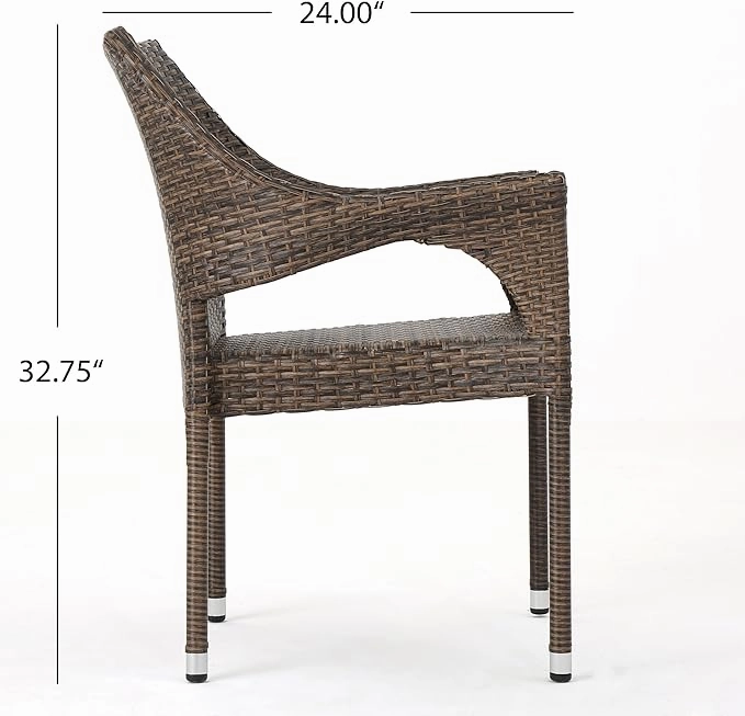 Modern Outdoor Wicker Stacking Armchairs (Set of 2) - NH837692