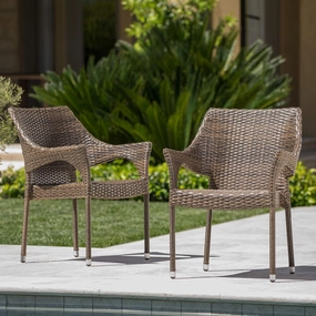 Modern Outdoor Wicker Stacking Armchairs (Set of 2) - NH837692 outdoor lounge chair, patio sofa