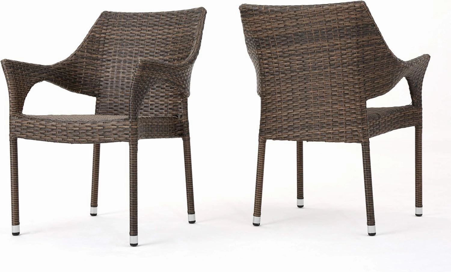 Modern Outdoor Wicker Stacking Armchairs (Set of 2) - NH837692