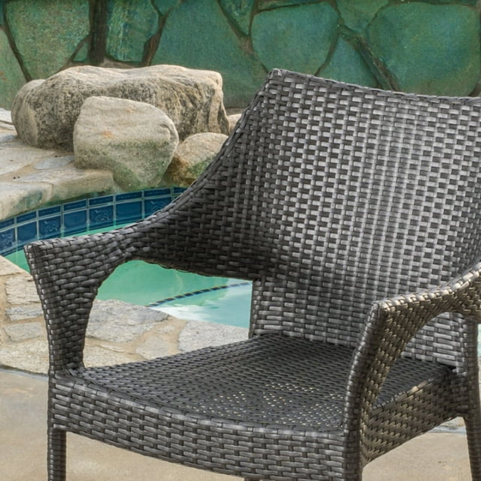 Modern Outdoor Wicker Stacking Armchairs (Set of 2) - NH837692