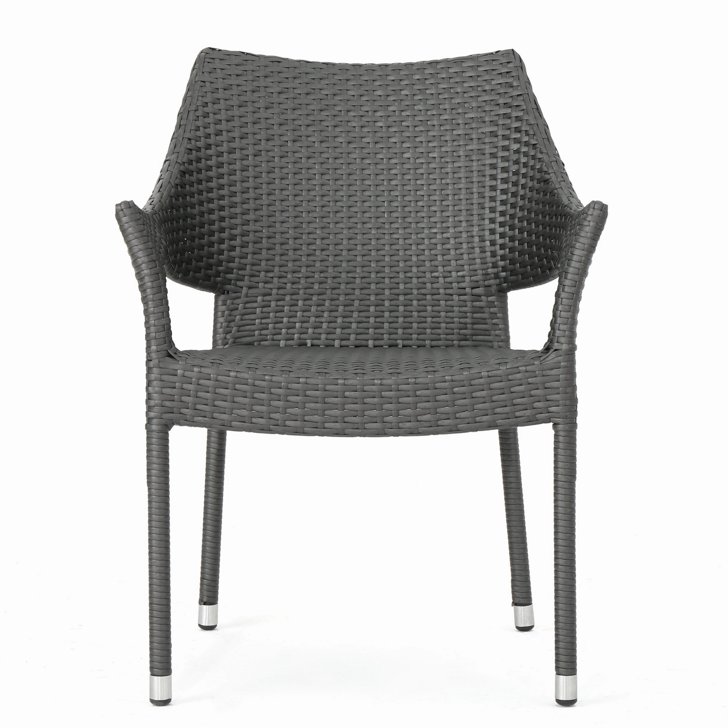 Modern Outdoor Wicker Stacking Armchairs (Set of 2) - NH837692