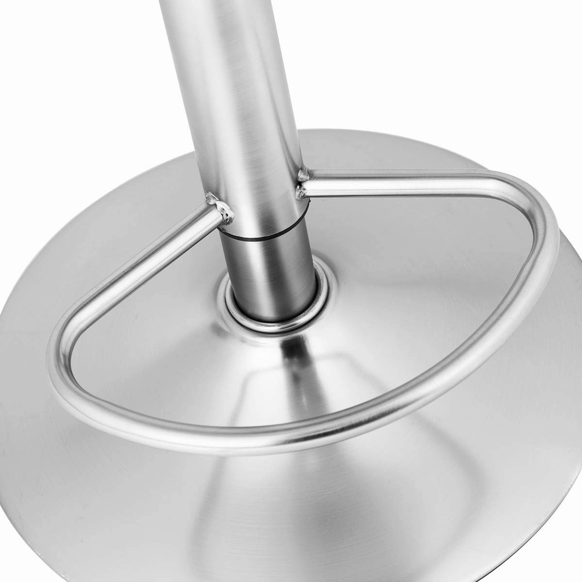 Modern Swivel Adjustable Height Barstool with Footrest, Stainless Steel Round Top Bar Height Barstools for Pub Bistro Kitchen Dining