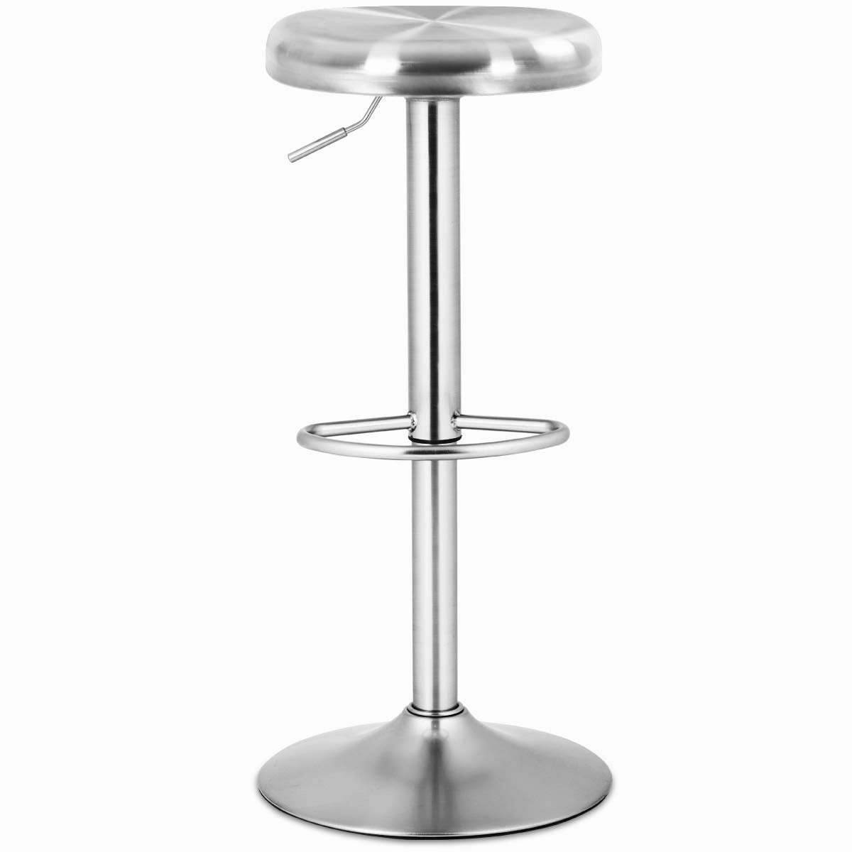 Modern Swivel Adjustable Height Barstool with Footrest, Stainless Steel Round Top Bar Height Barstools for Pub Bistro Kitchen Dining kitchen towel, placemats