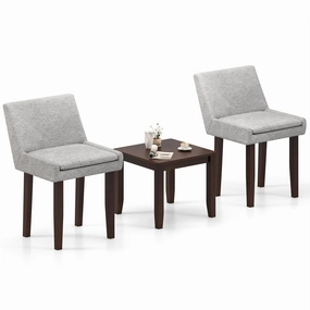 Modern Upholstered Armless Chair with Square Wood End Table armless chair, modern chair