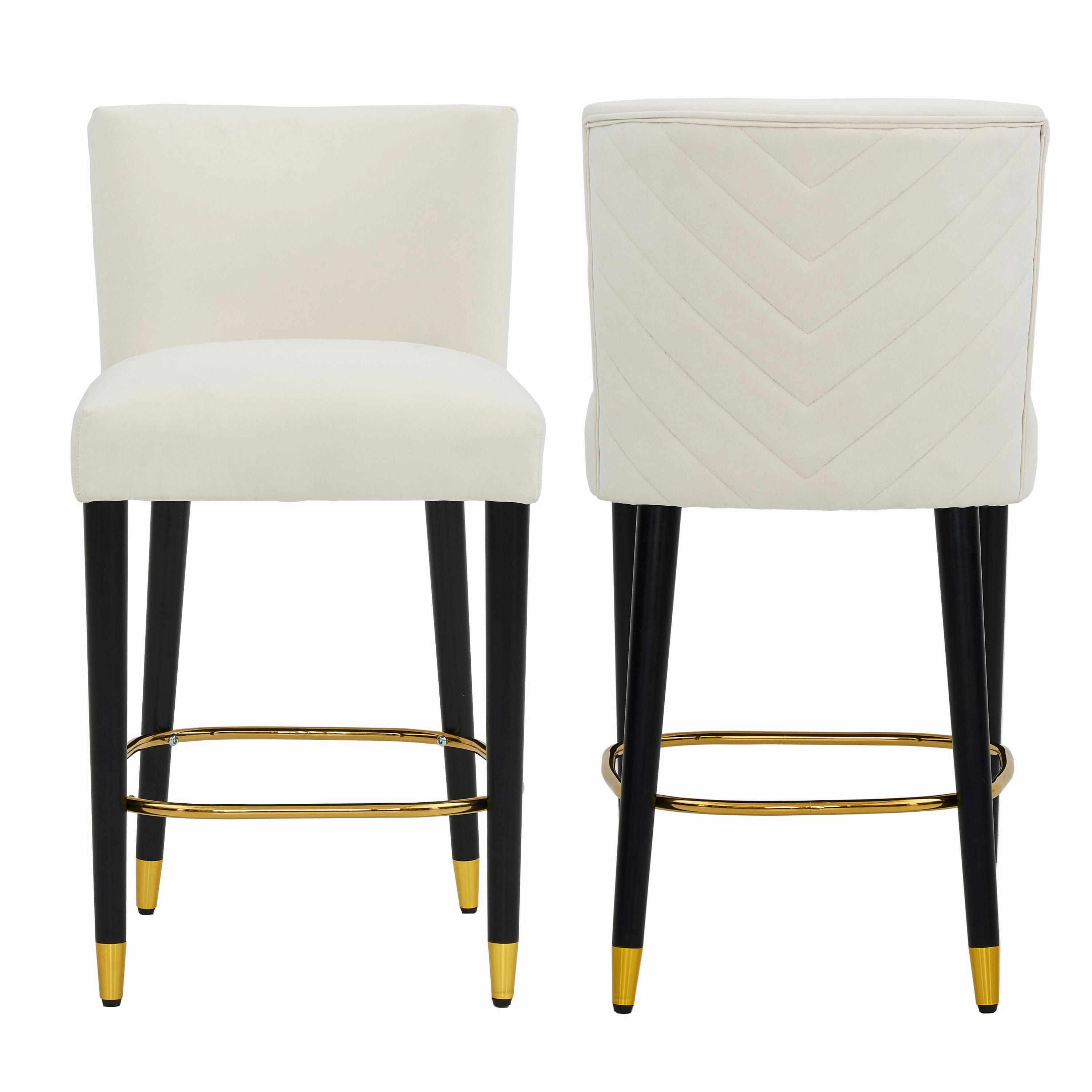 Modern Upholstered Tufted Bar Stools Set of 2