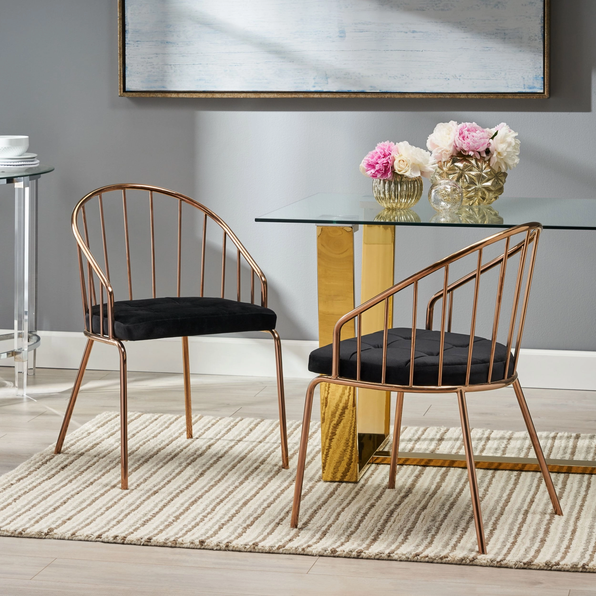 Modern Velvet Dining Chair with Stainless Steel Frame (Set or 2) - NH492803 kitchen accessories, table linens