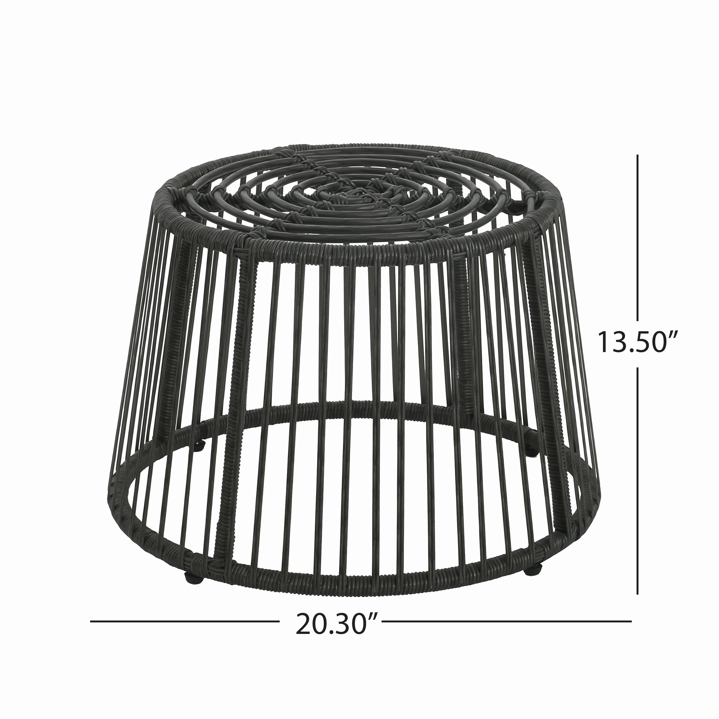 Modern Wicker High Back Chair & Side Table Set