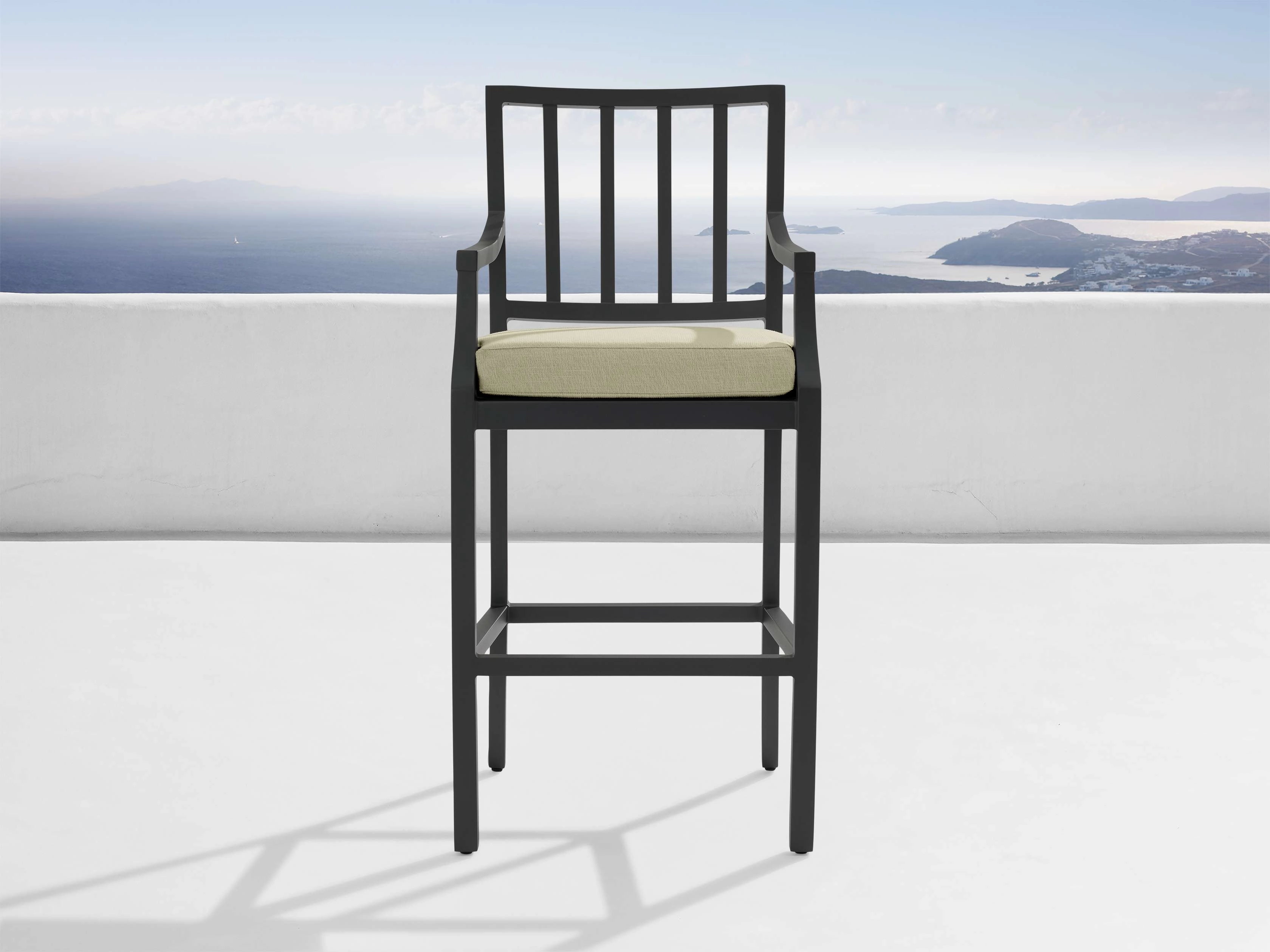 Montego Outdoor Aluminum Barstool in Eden Sage