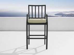 Montego Outdoor Aluminum Barstool in Eden Sage