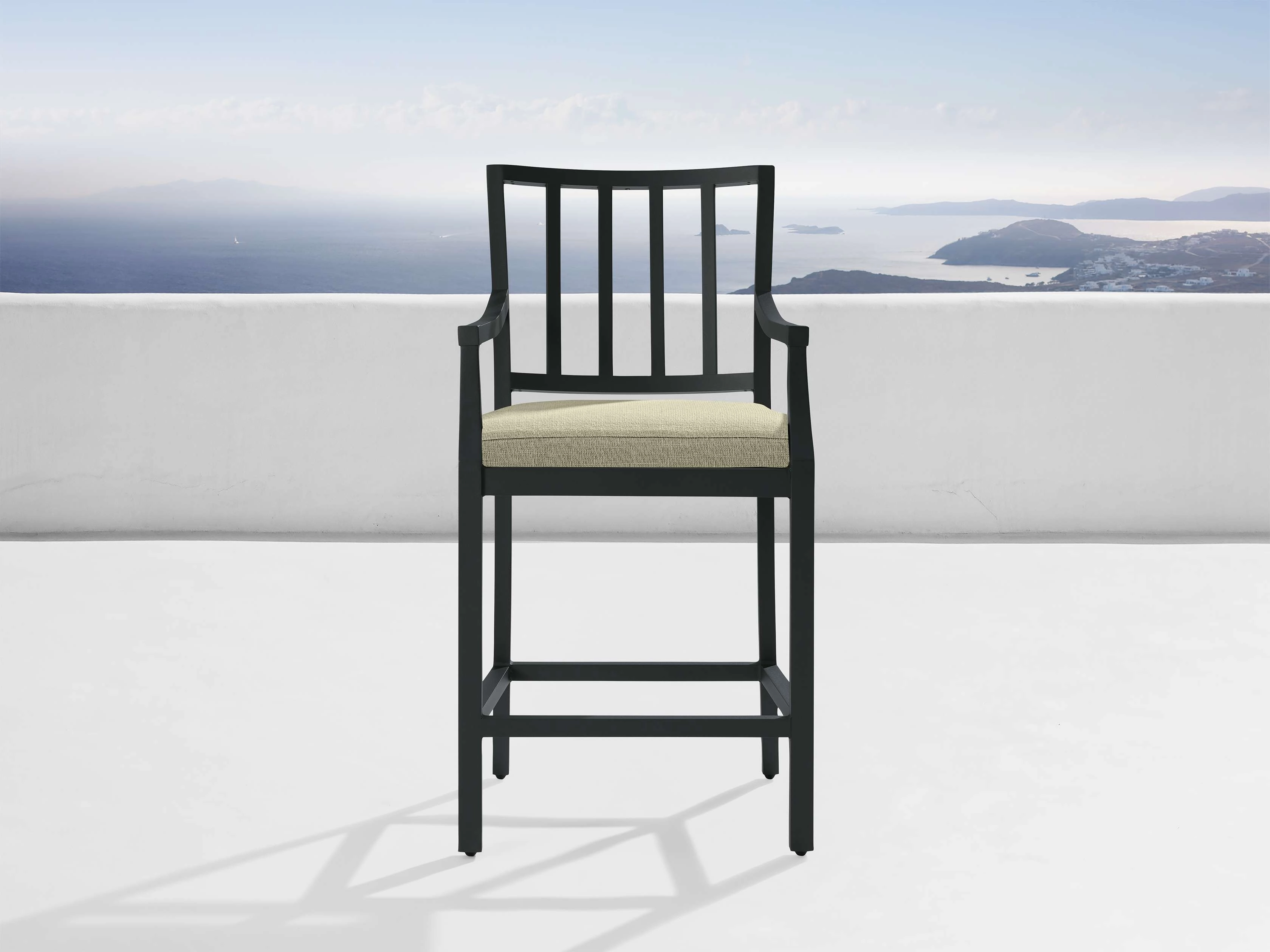 Montego Outdoor Aluminum Counter Stool in Eden Sage