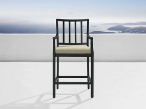 Montego Outdoor Aluminum Counter Stool in Eden Sage