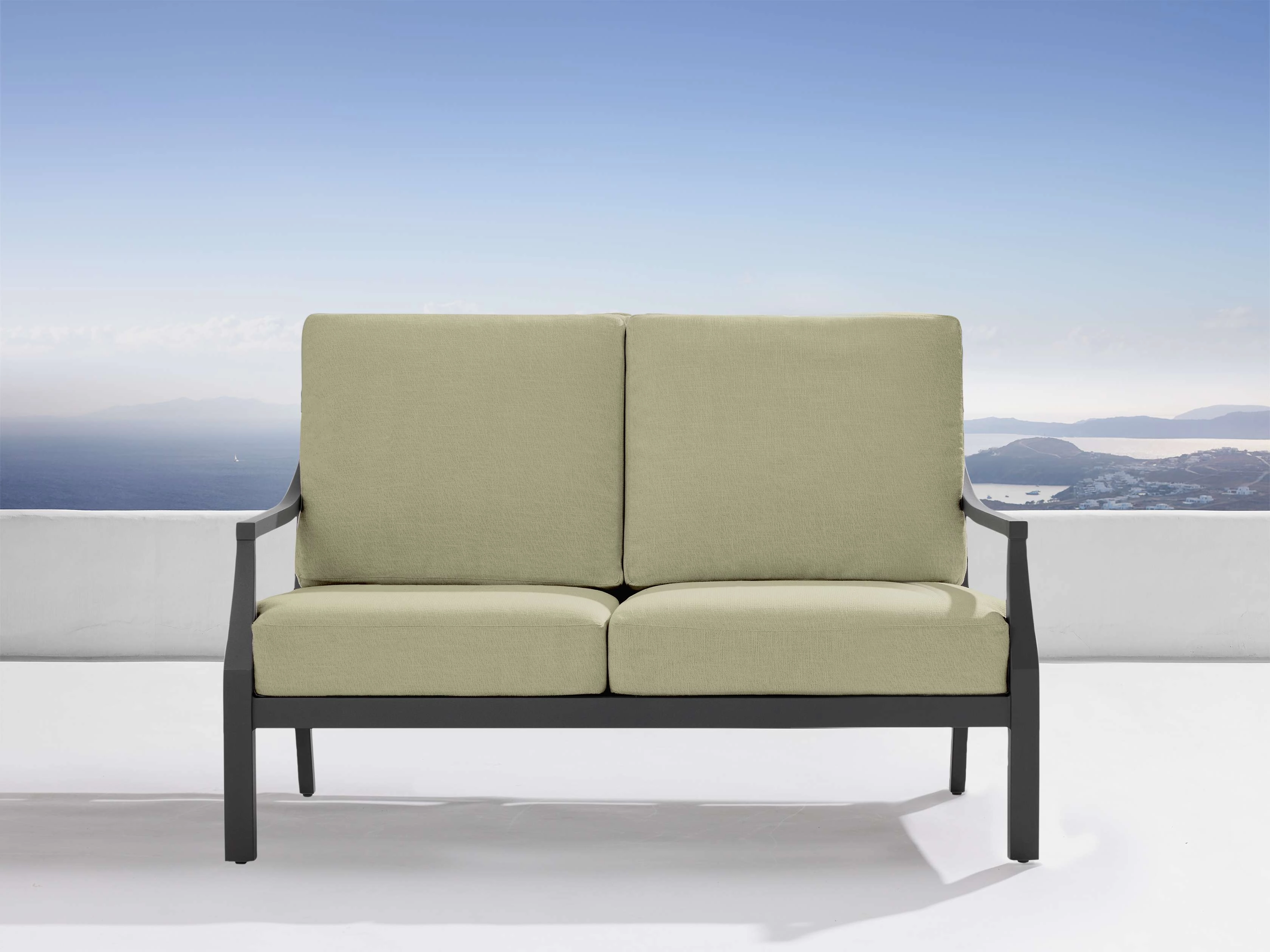 Montego Outdoor Aluminum Sofa in Eden Sage