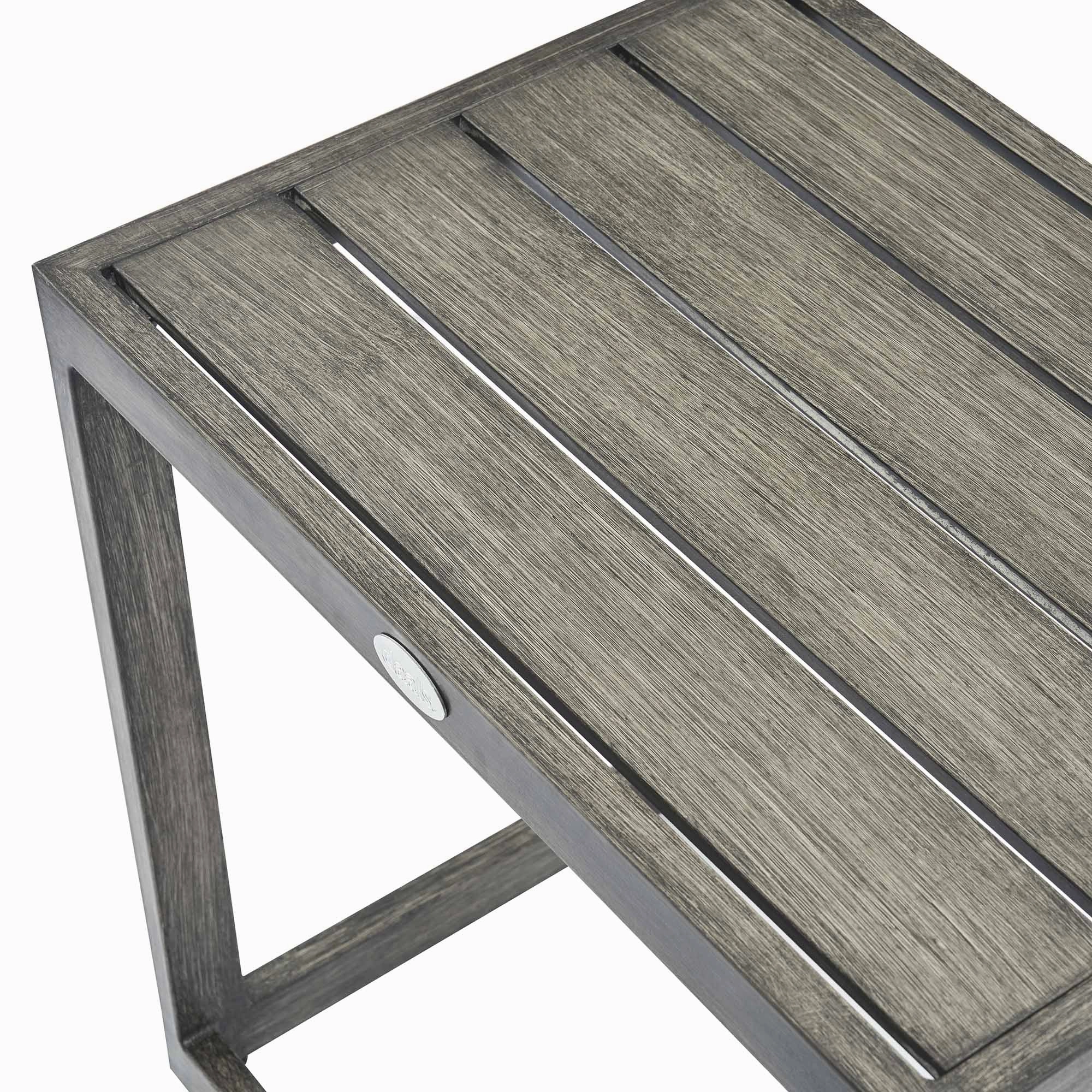Montrose Aluminium Outdoor C-Side Table, Brushed Silver Oak