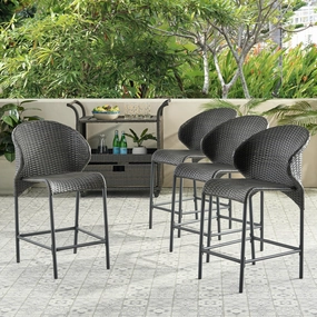 Multi-brown Wicker Counter Stool (Set of 4) - NH002892 outdoor lounge chair, patio sofa