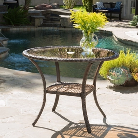 Multibrown Wicker Glass Table - NH791892 outdoor lounge chair, patio sofa