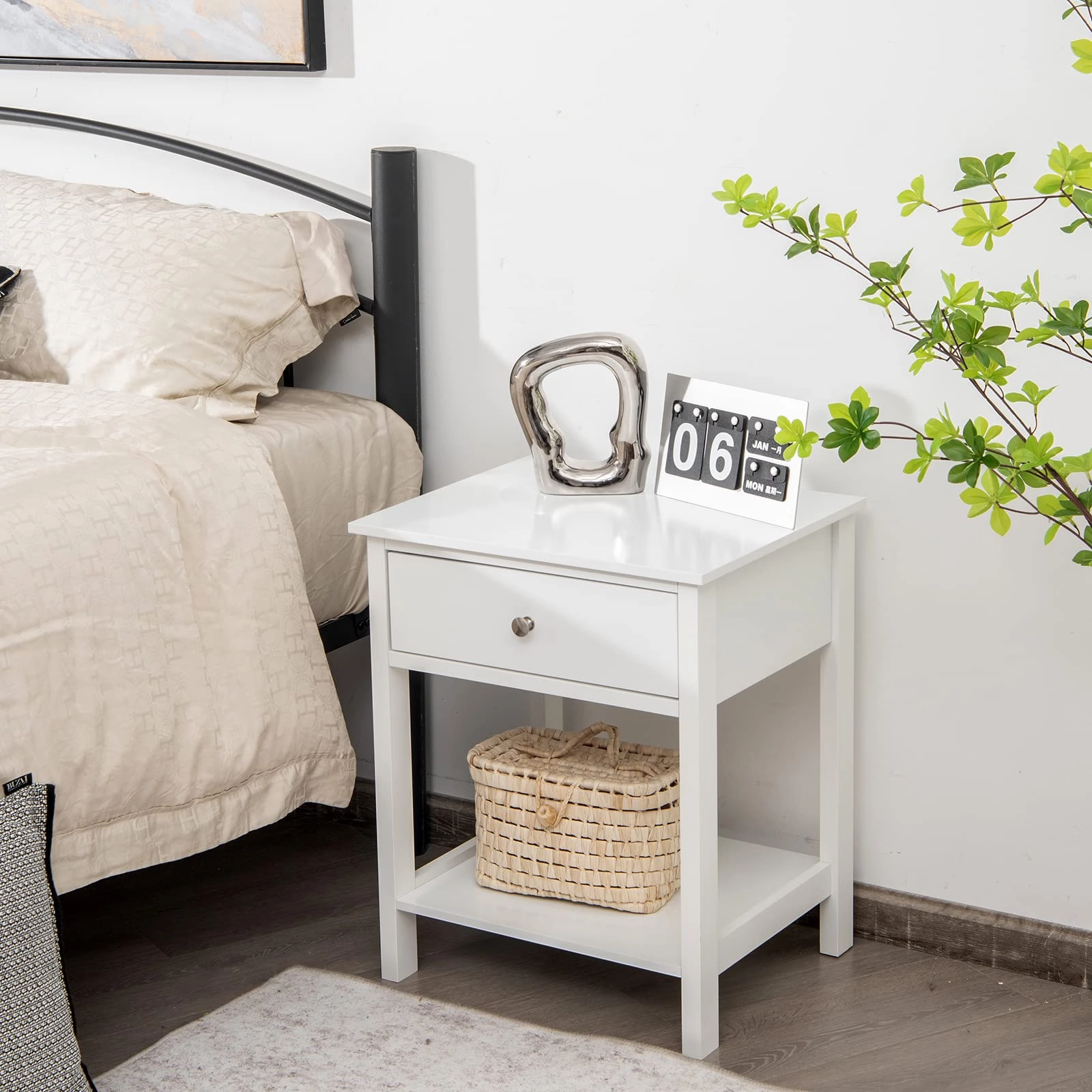 Multifunctional Bedside Sofa Side Table, Accent Home Furniture w/Stable Frame