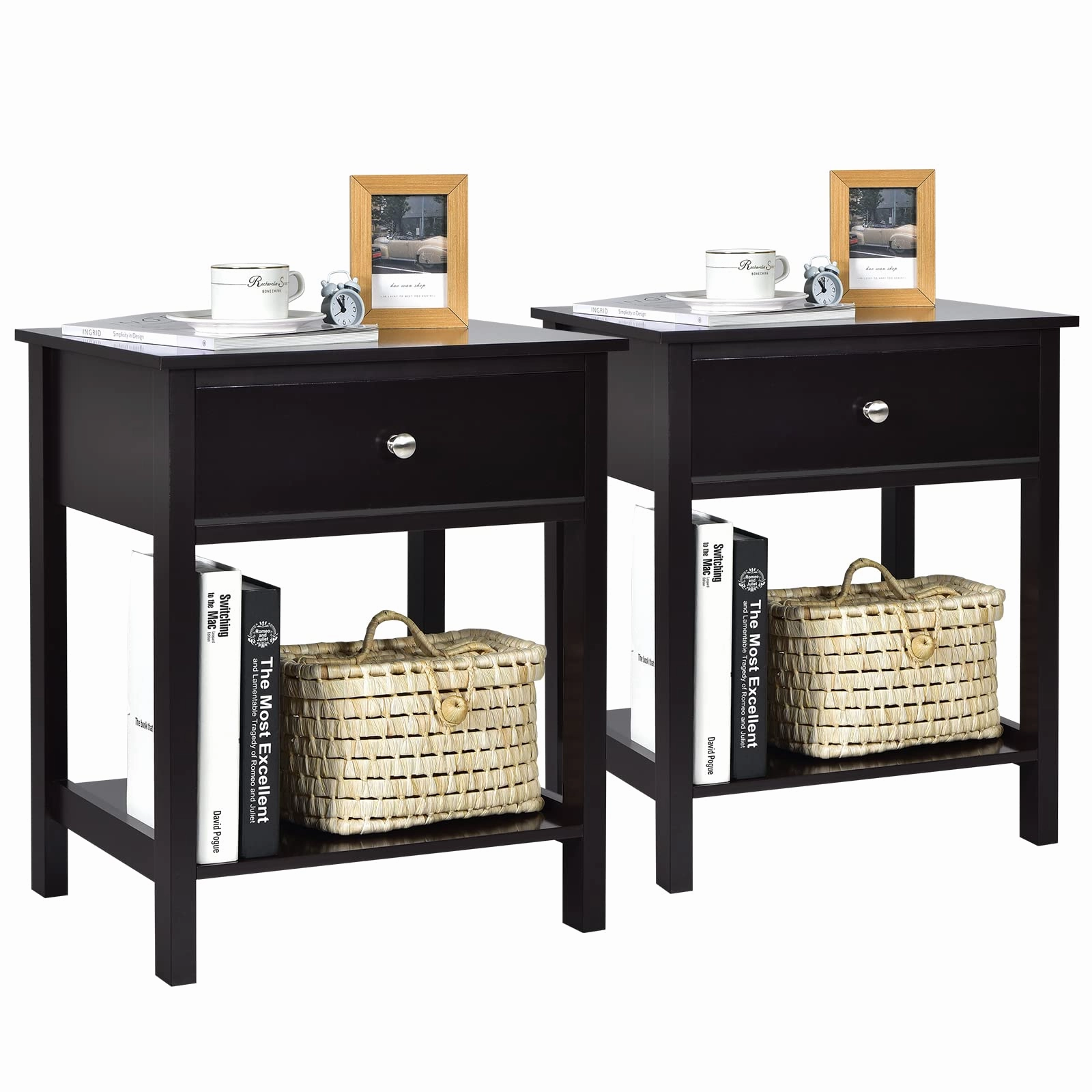 Multifunctional Bedside Sofa Side Table, Accent Home Furniture w/Stable Frame