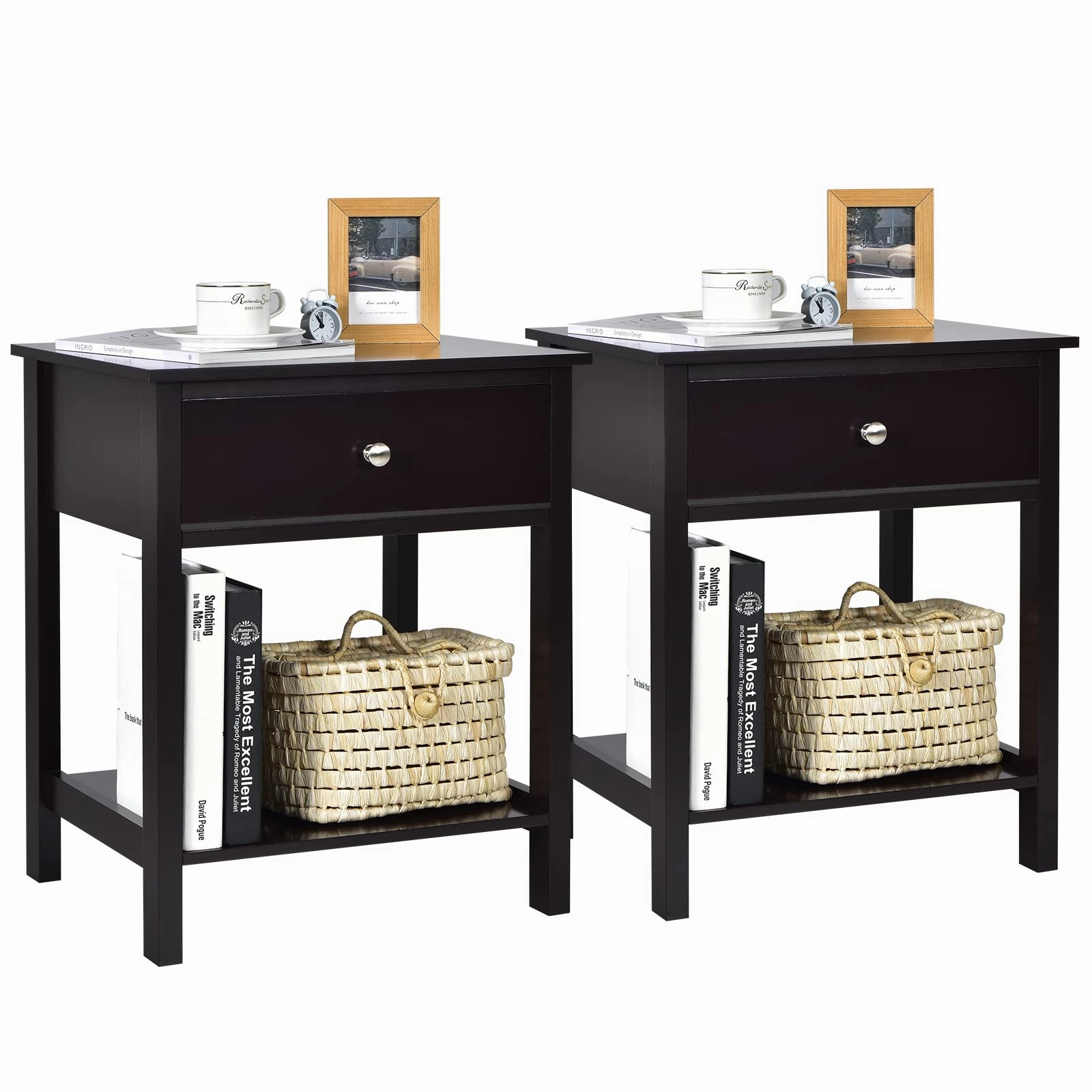 Multifunctional Bedside Sofa Side Table, Accent Home Furniture w/Stable Frame
