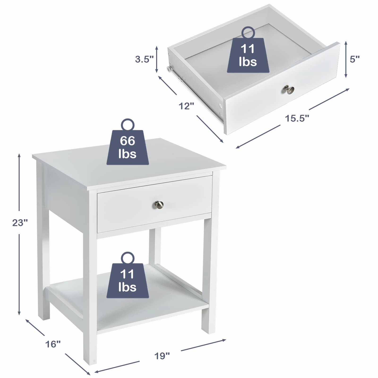 Multifunctional Bedside Sofa Side Table, Accent Home Furniture w/Stable Frame
