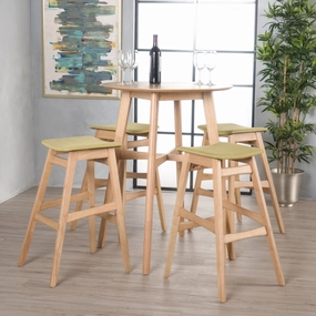 Natural Oak Finish Circular 5 Piece Bar Height Dining Set - NH172992 kitchen accessories, table linens