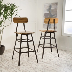 Natural Stained Laminated Acacia 28-Inch Bar Chair (Set of 2) - NH278892 kitchen accessories, table linens