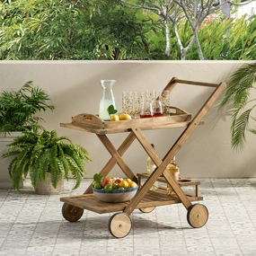 Natural Wood Stained Kitchen Serving Cart - NH656592 outdoor lounge chair, patio sofa