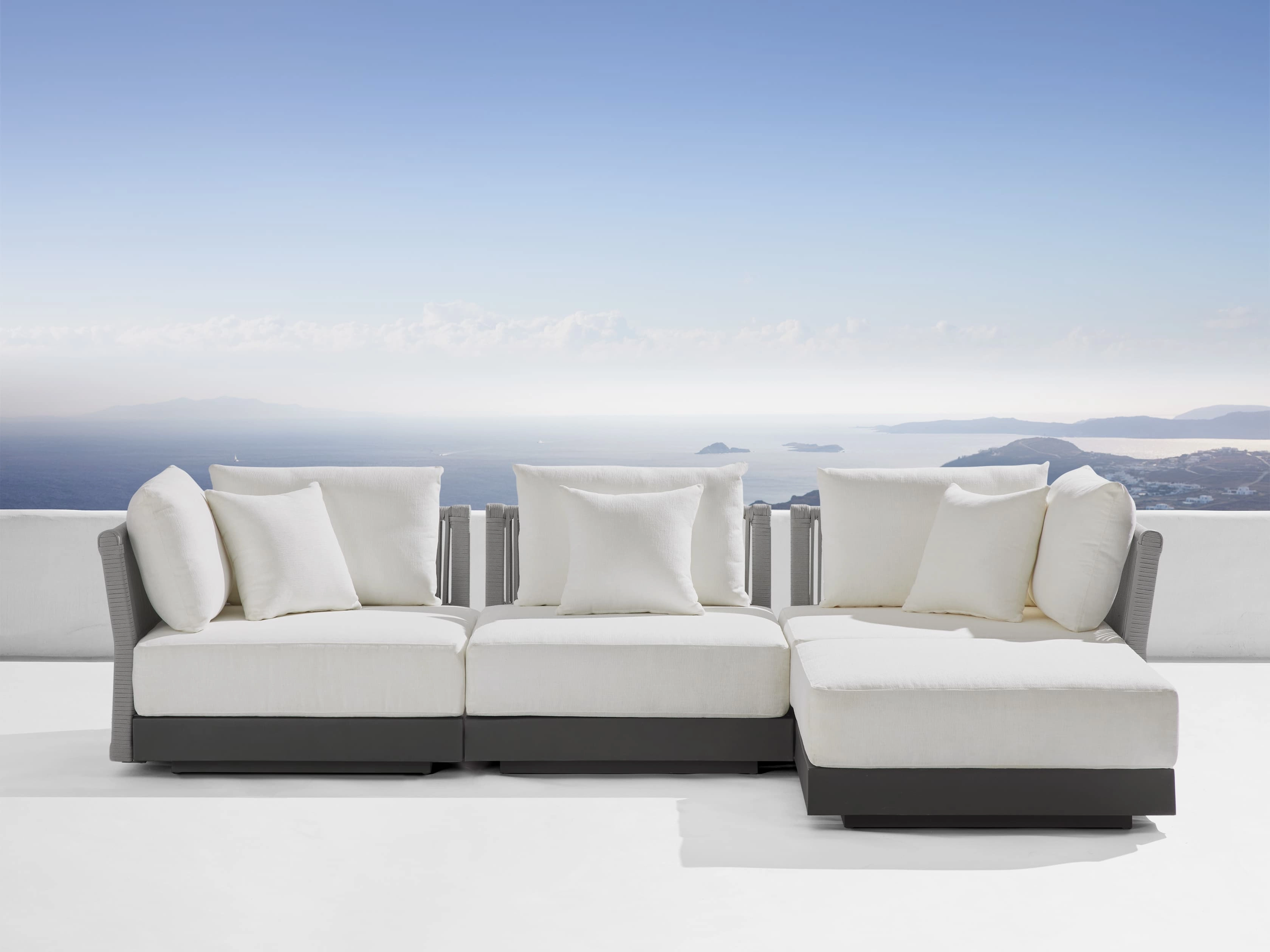 Naxos Outdoor Four-Piece Sectional with Ottoman
