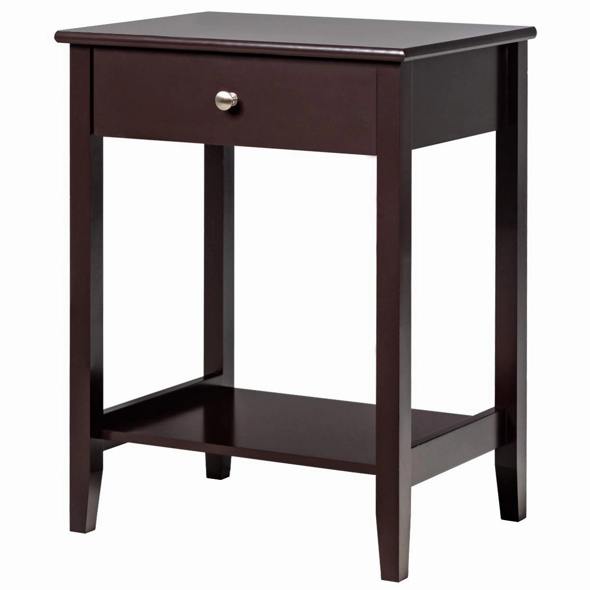 Nightstand Wooden 2-Tier Couch Sofa Side Table with Drawer, End Table entry bench, mudroom storage