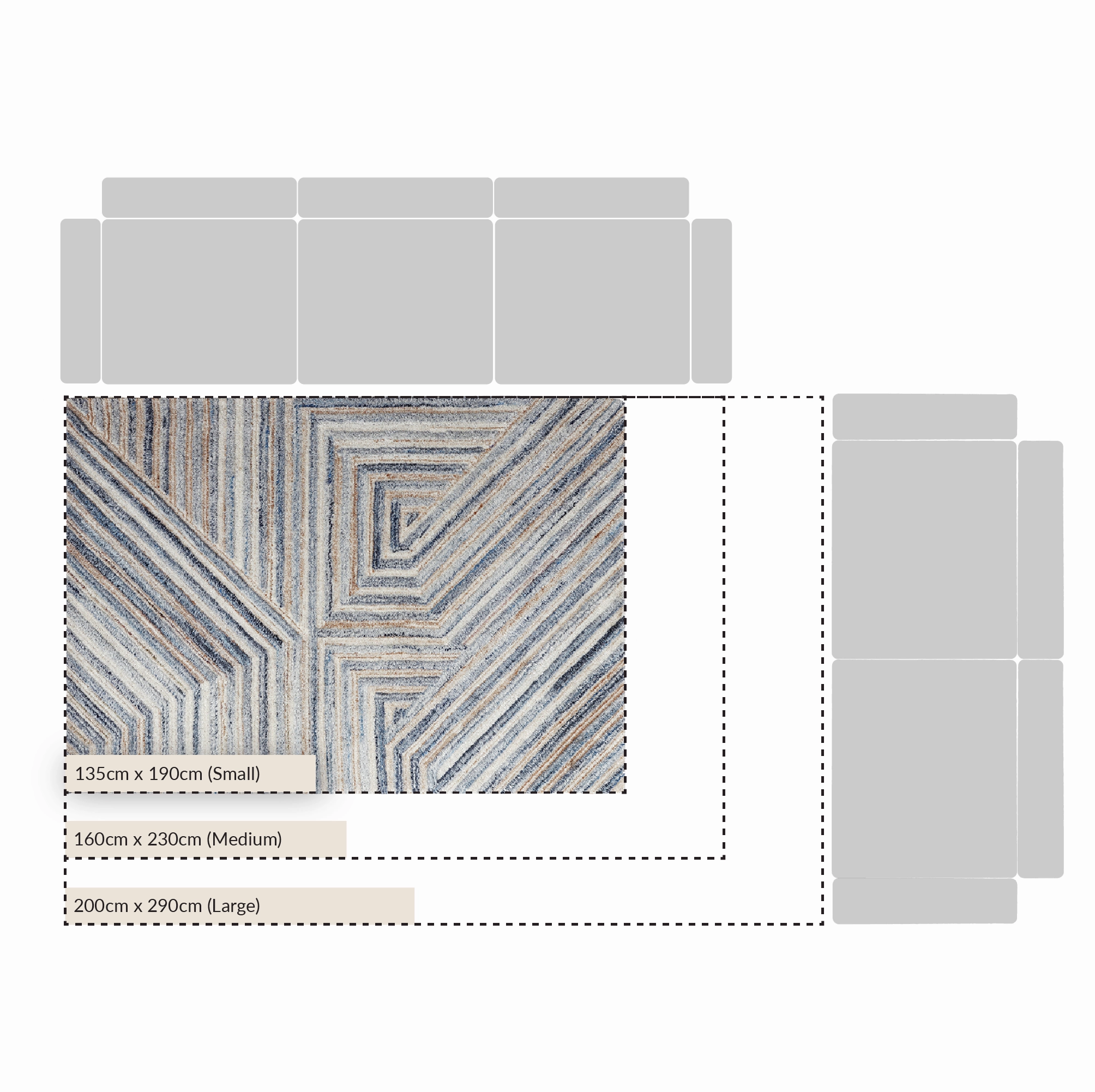 Nimbus Blue Hand Tufted New Zealand Wool Rectangular Rug