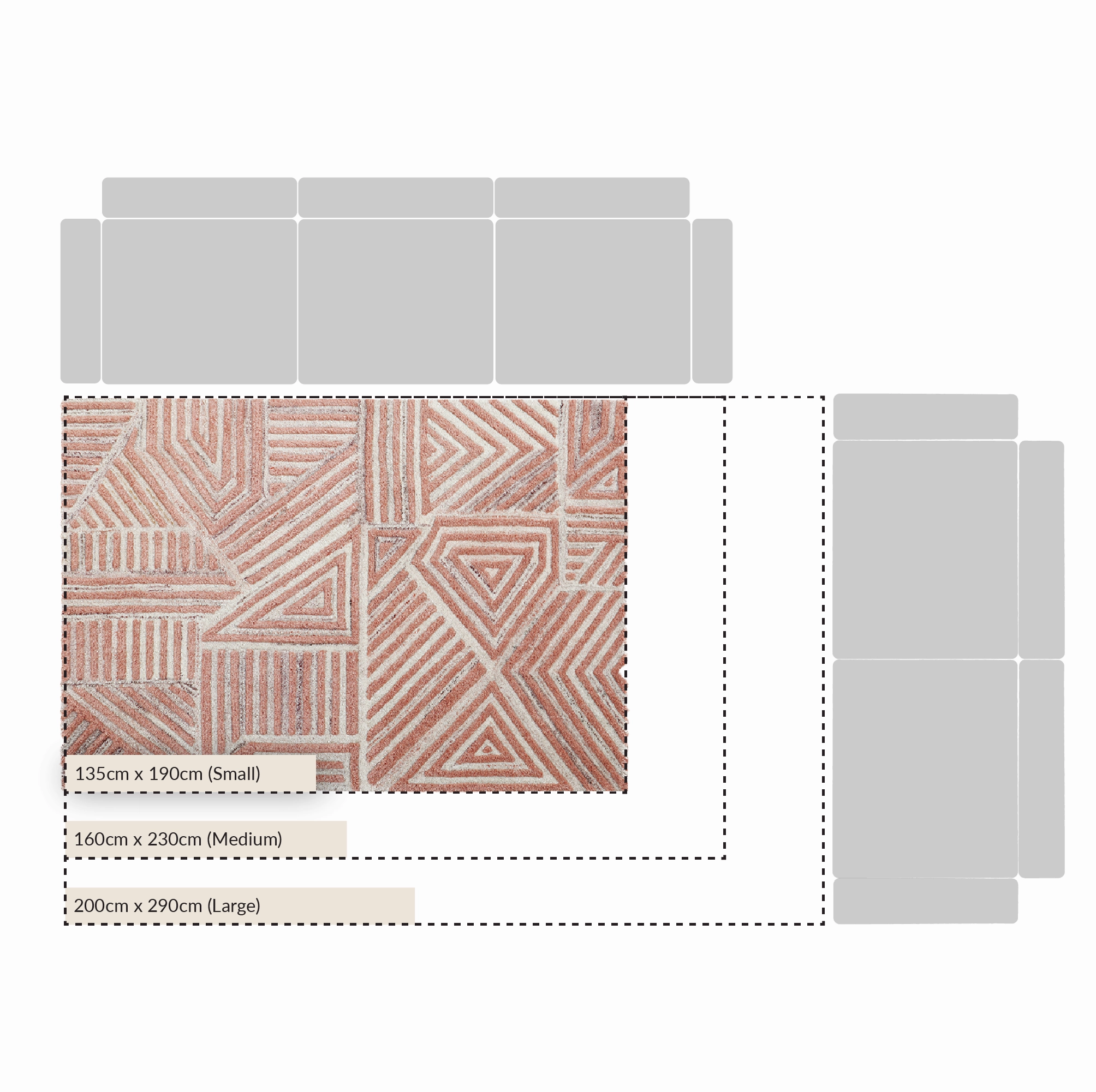 Nimbus Salmon Pink Hand Tufted New Zealand Wool Rectangular Rug