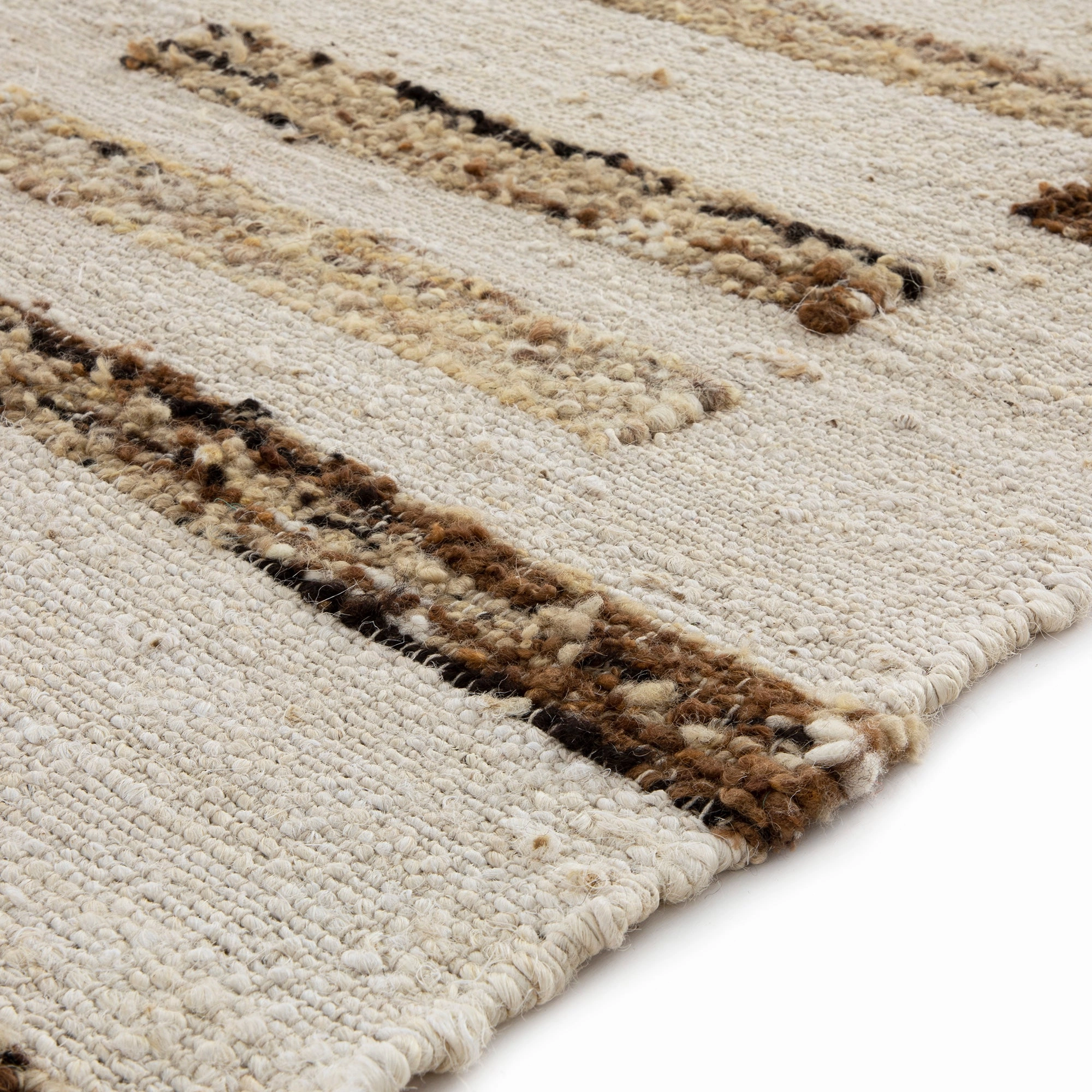 Noa Linear Cream Handwoven Wool Runner