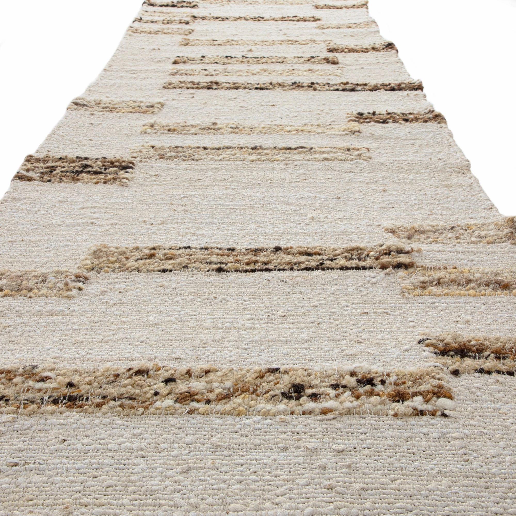 Noa Linear Cream Handwoven Wool Runner