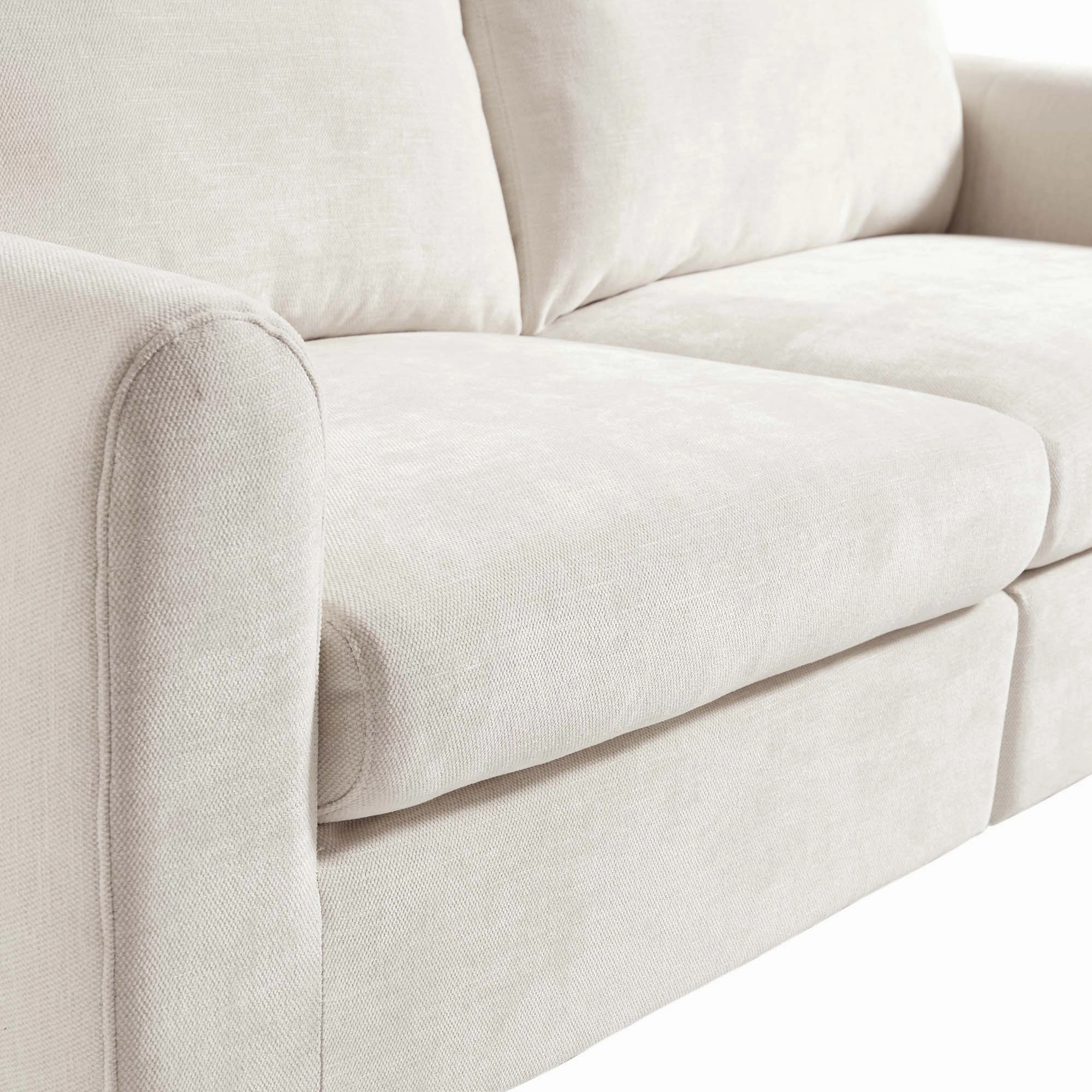 Noak 2-Seater Beige Woven Fabric Sofa with Chrome Legs