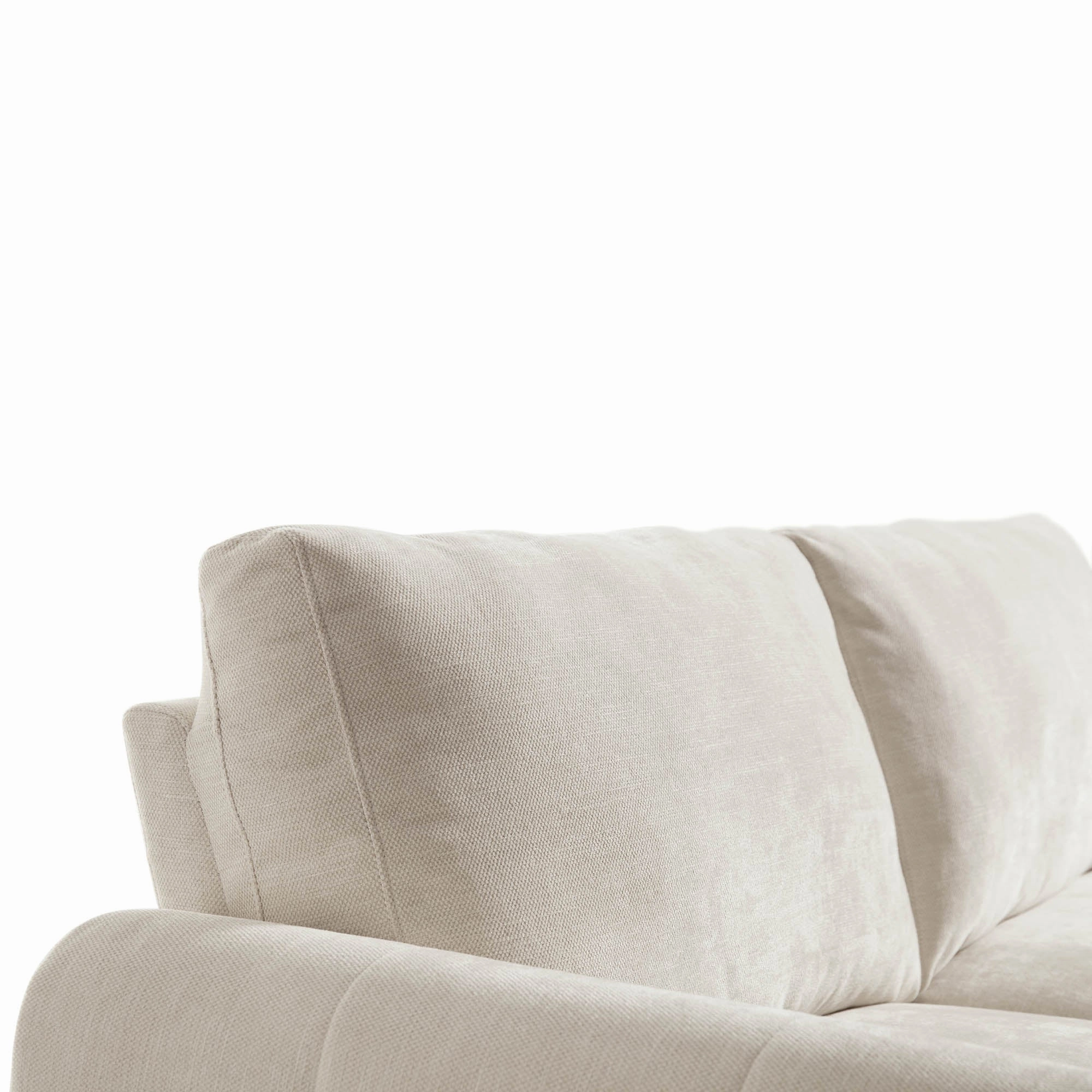 Noak 2-Seater Beige Woven Fabric Sofa with Chrome Legs