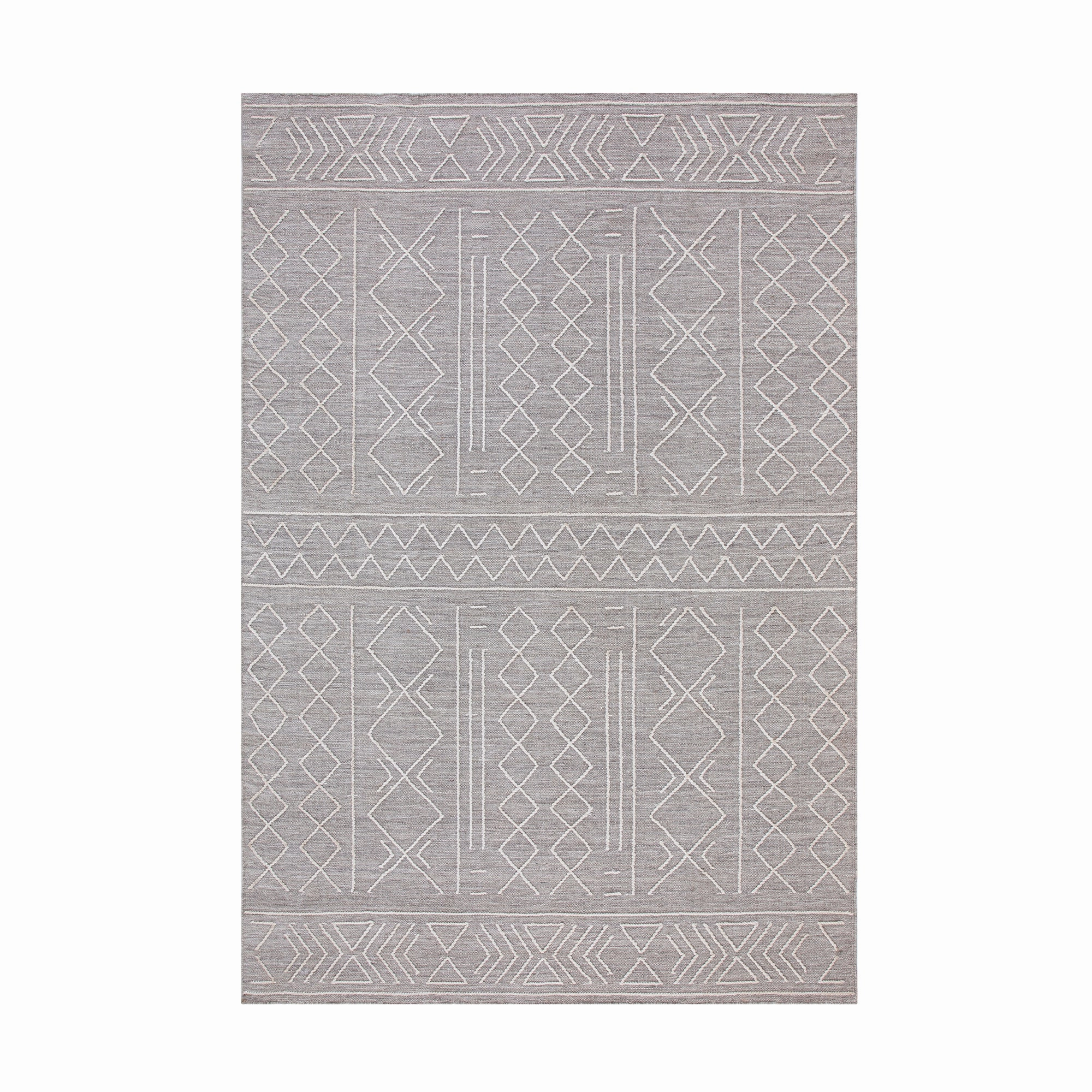 Nyla Aztec Indoor Outdoor Handwoven Steel Grey Rug