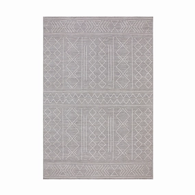 Nyla Aztec Indoor Outdoor Handwoven Steel Grey Rug