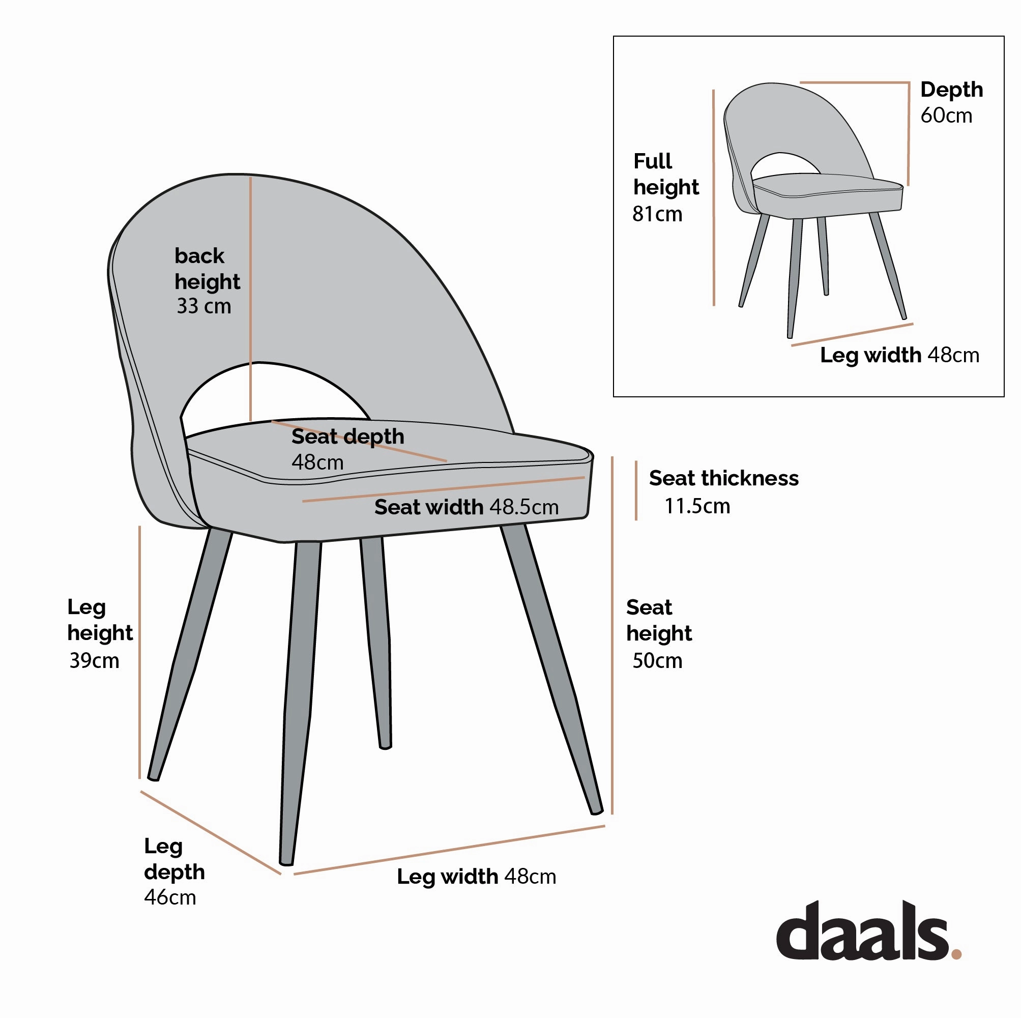 Oakley Set of 2 Orange Velvet Upholstered Dining Chairs with Contrast Piping